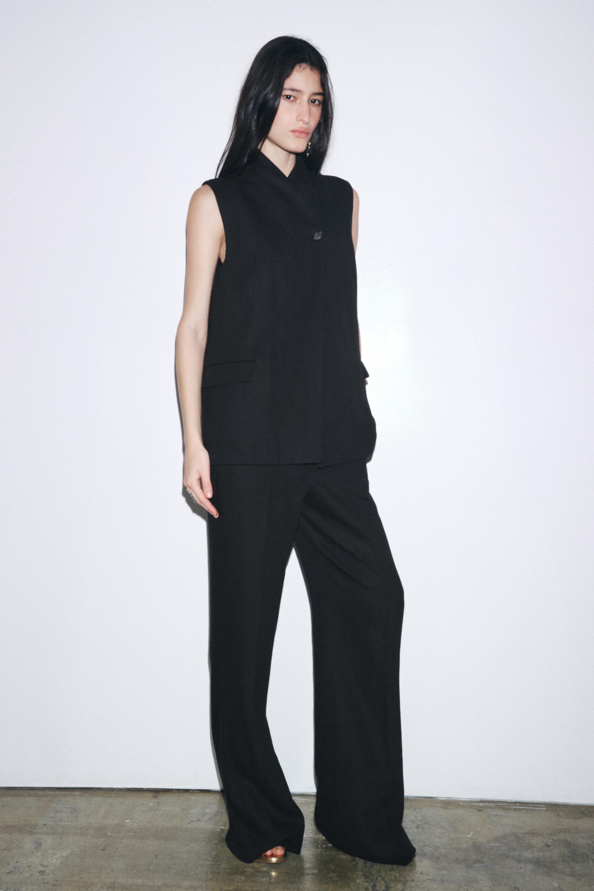 LINEN BLEND BUCKLE PANTS ZW COLLECTION